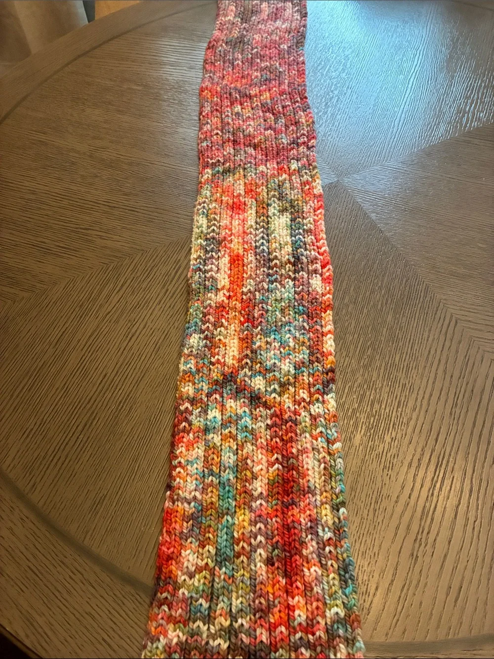 New Hand Crocheted Kids Multicolor Knit Hat & Scarf Set - Pink Accent Gift set